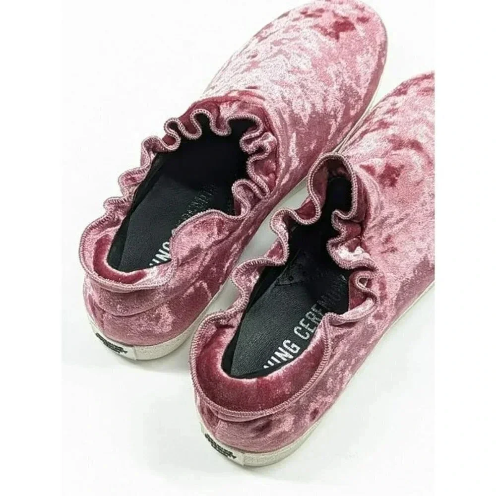 Opening Ceremony Women's Didi Velvet Ruffle Slip-On Sneaker Size 36 (MSRP $225)